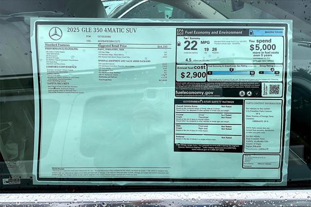 new 2025 Mercedes-Benz GLE 350 car, priced at $67,135