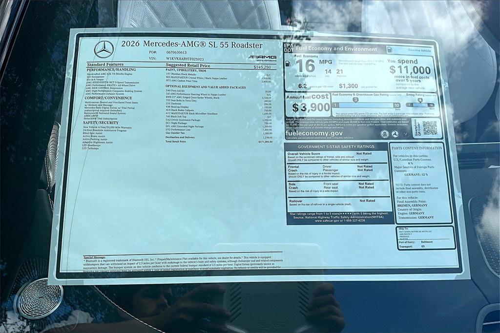 new 2026 Mercedes-Benz AMG SL 55 car, priced at $171,085