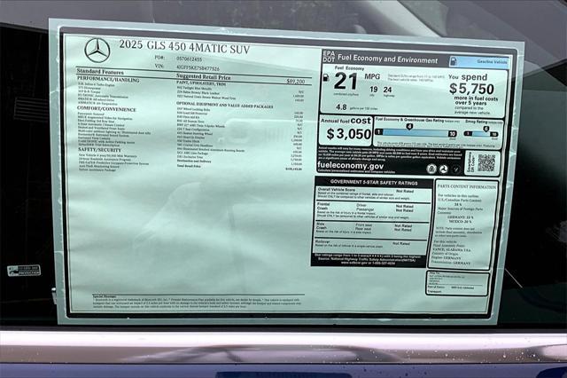 new 2025 Mercedes-Benz GLS 450 car, priced at $100,145