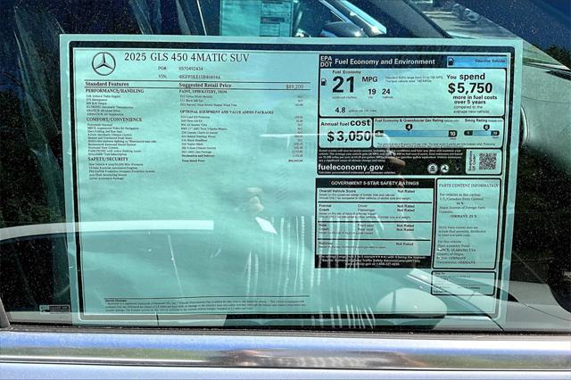 new 2025 Mercedes-Benz GLS 450 car, priced at $95,365