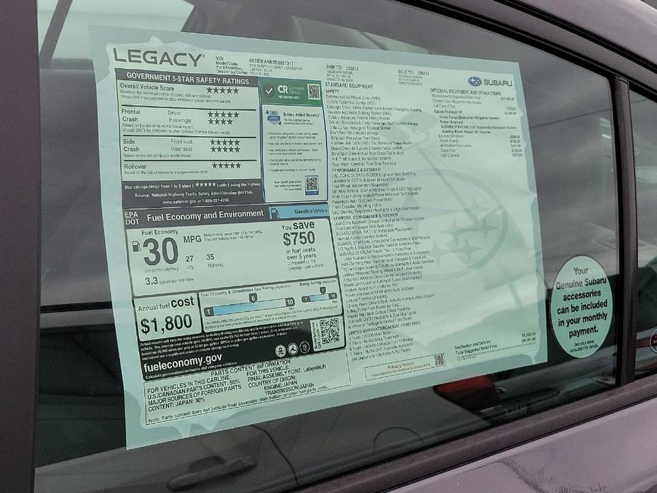 new 2024 Subaru Legacy car, priced at $36,001