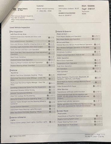 used 2010 Subaru Outback car, priced at $3,000