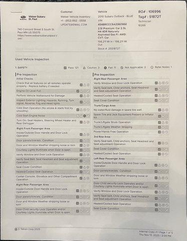 used 2010 Subaru Outback car, priced at $3,000