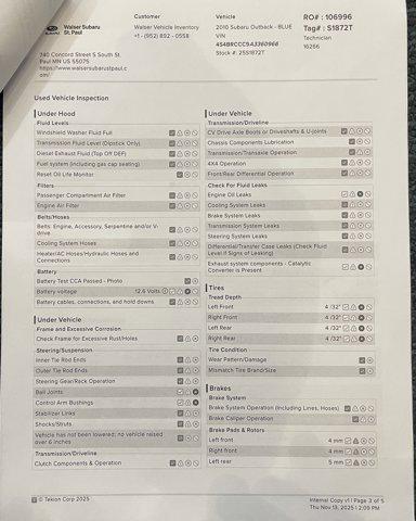 used 2010 Subaru Outback car, priced at $3,000