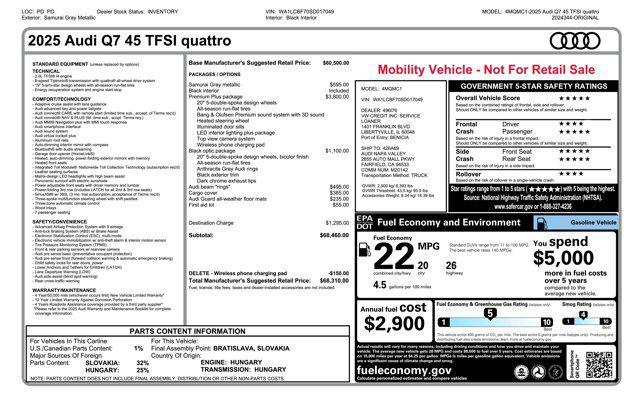 used 2025 Audi Q7 car, priced at $54,444