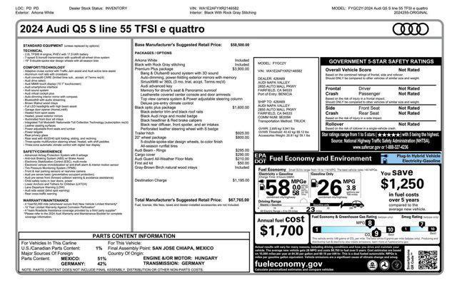 new 2024 Audi Q5 car, priced at $64,265