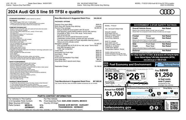 used 2024 Audi Q5 e car, priced at $43,288