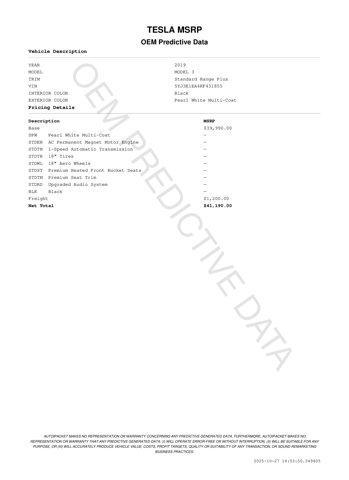 used 2019 Tesla Model 3 car, priced at $17,552