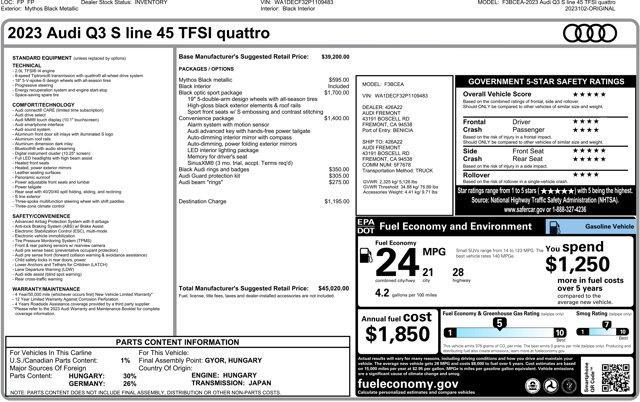 used 2023 Audi Q3 car, priced at $24,998