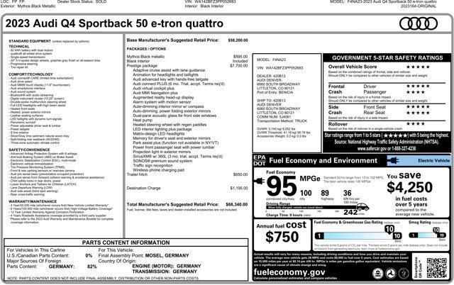 used 2023 Audi Q4 e-tron car, priced at $36,743