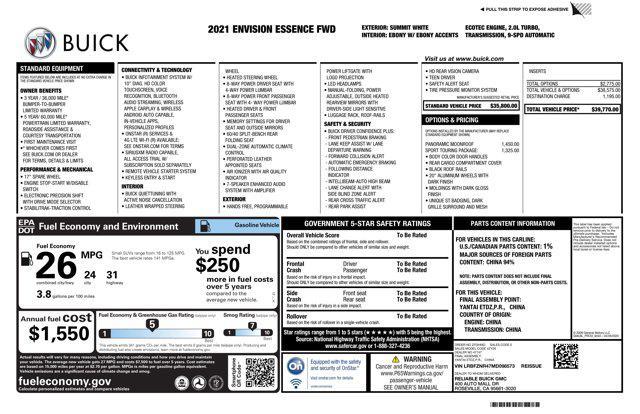 used 2021 Buick Envision car, priced at $23,144