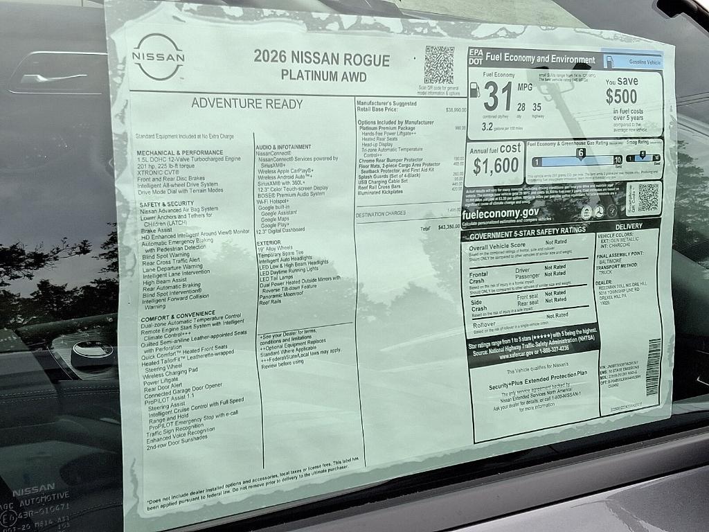 new 2026 Nissan Rogue car, priced at $40,505