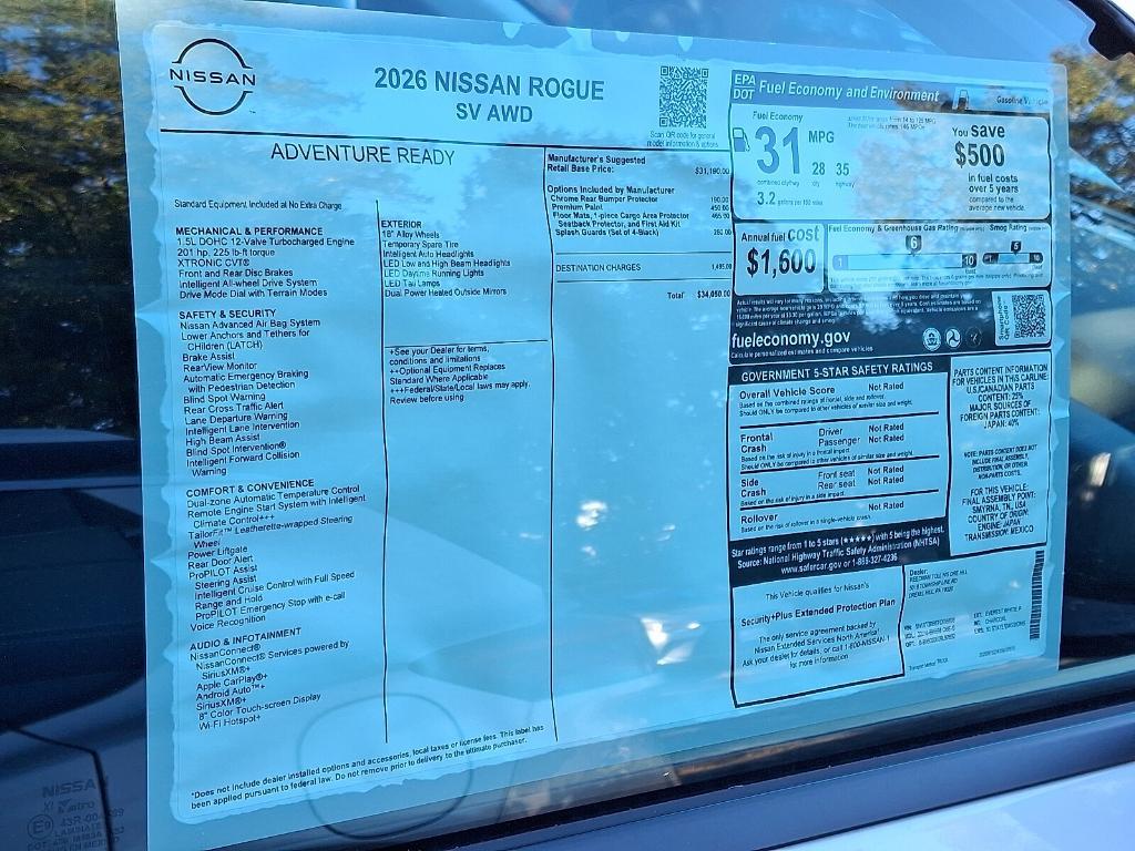 new 2026 Nissan Rogue car, priced at $31,688