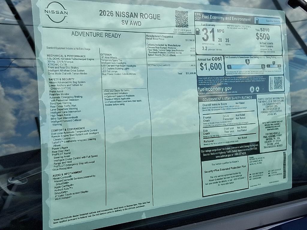 new 2026 Nissan Rogue car, priced at $34,656