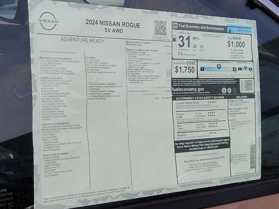 new 2024 Nissan Rogue car, priced at $36,286