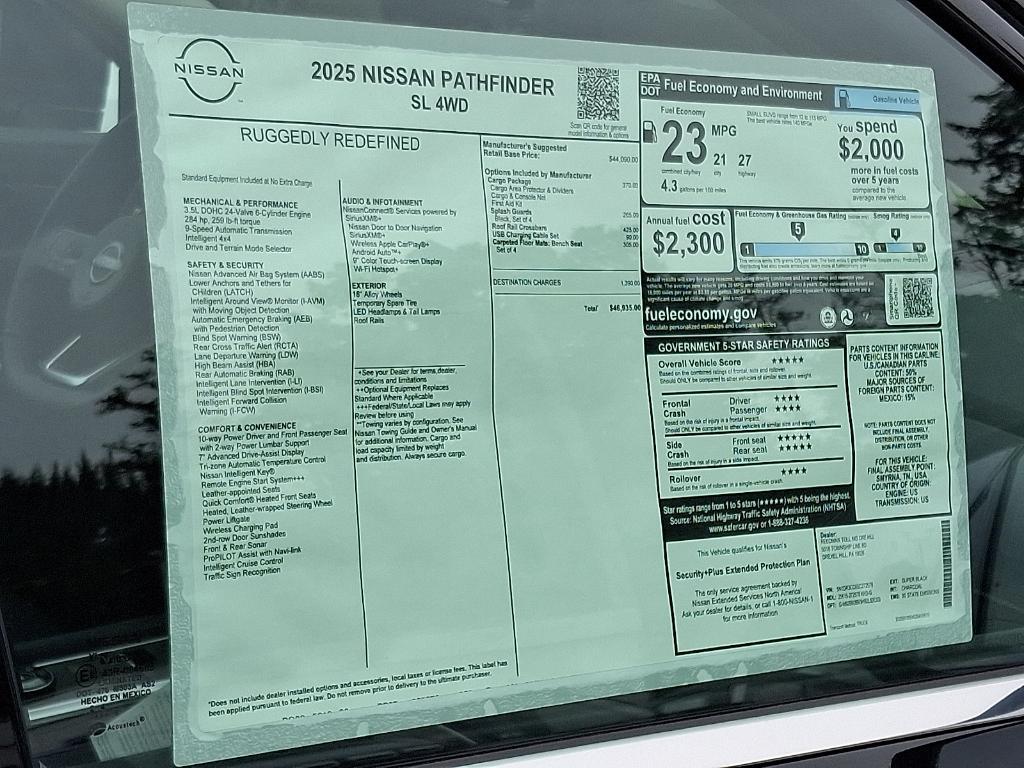 new 2025 Nissan Pathfinder car, priced at $43,811