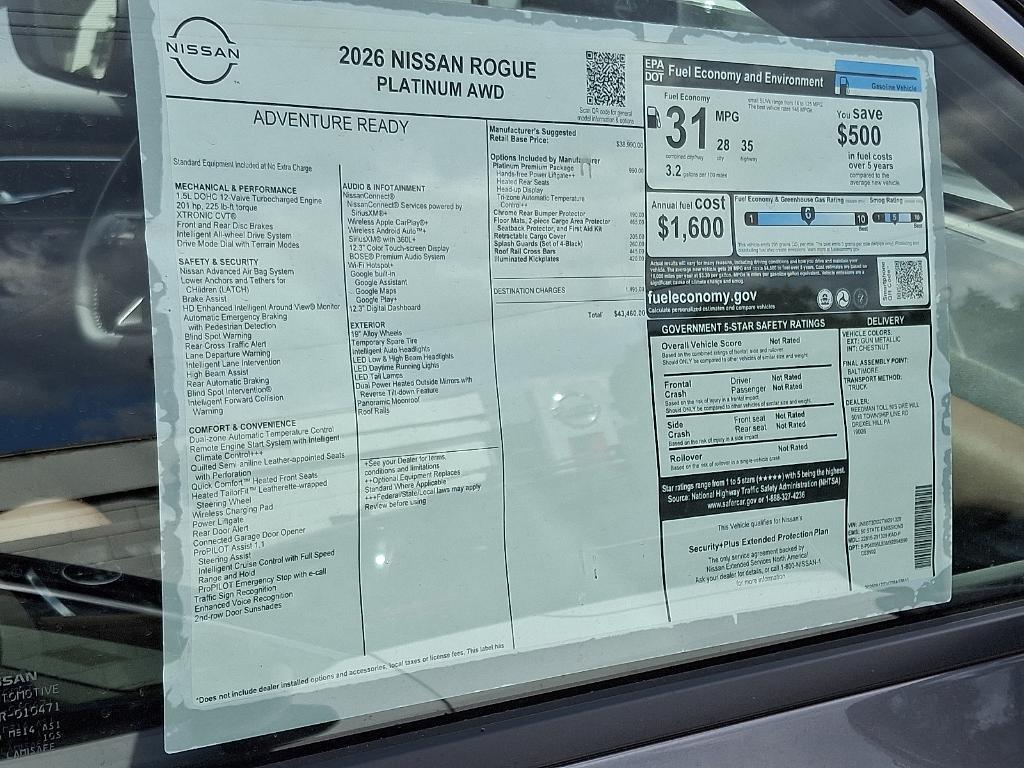 new 2026 Nissan Rogue car, priced at $44,516