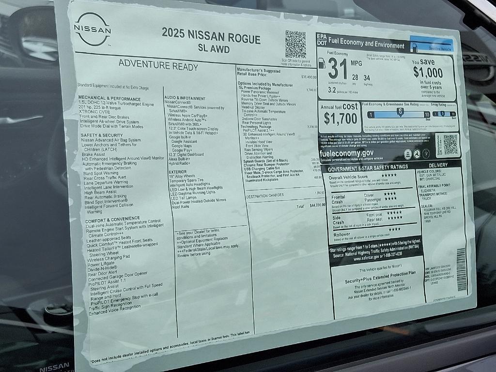 new 2025 Nissan Rogue car, priced at $42,160