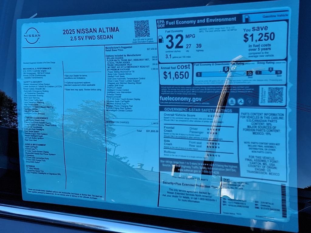 new 2025 Nissan Altima car, priced at $28,553