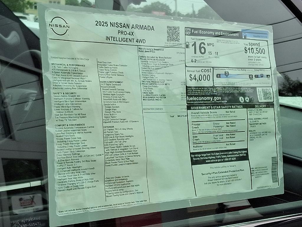 new 2025 Nissan Armada car, priced at $78,241