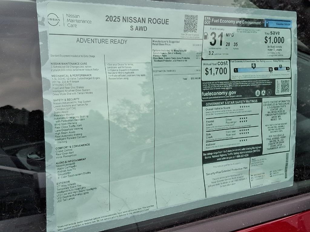 new 2025 Nissan Rogue car, priced at $32,701