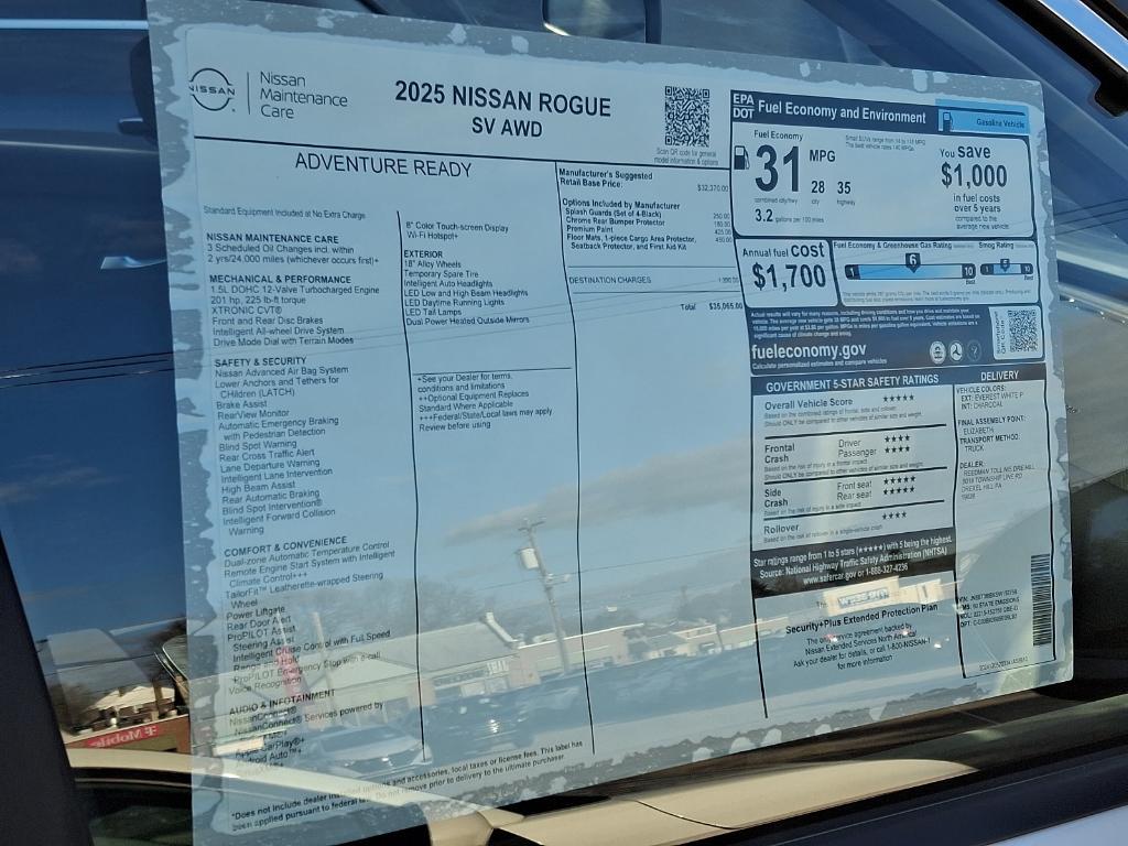 new 2025 Nissan Rogue car, priced at $36,121