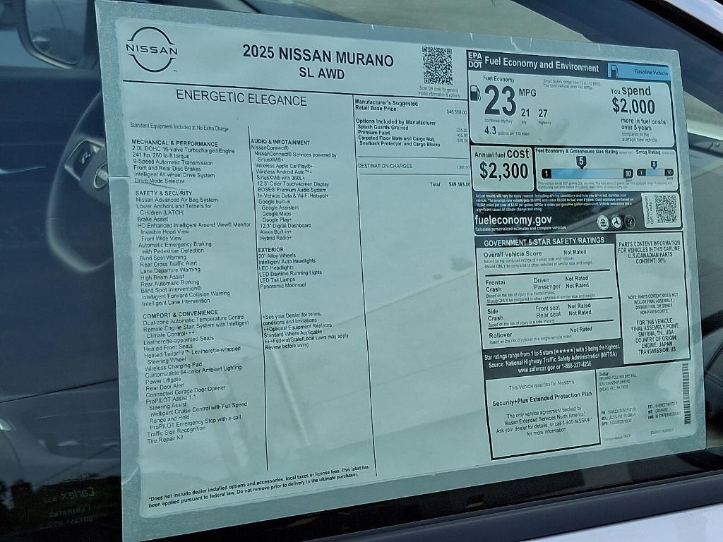 new 2025 Nissan Murano car, priced at $45,702