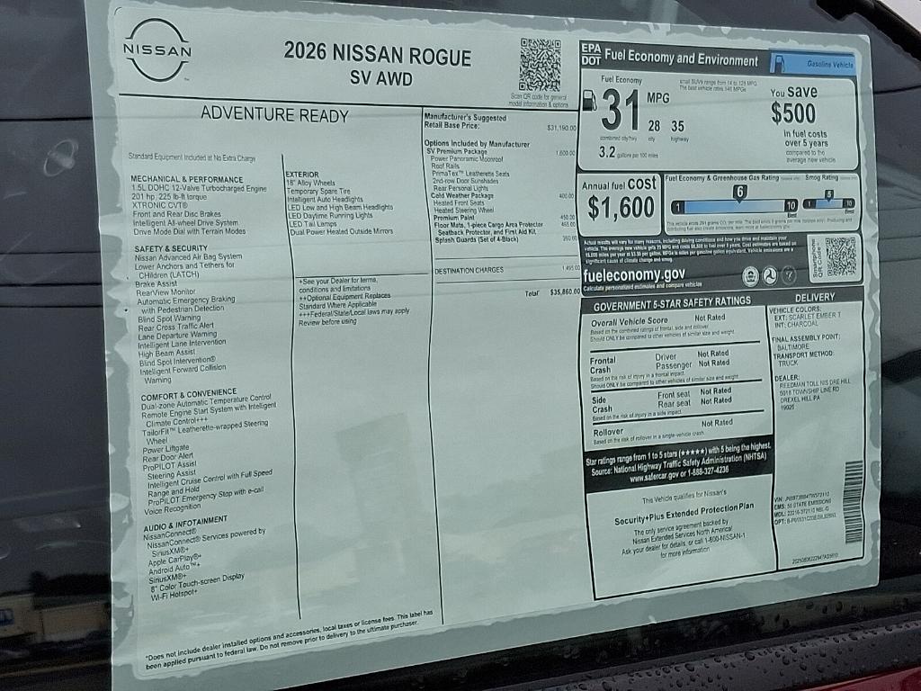 new 2026 Nissan Rogue car, priced at $36,916