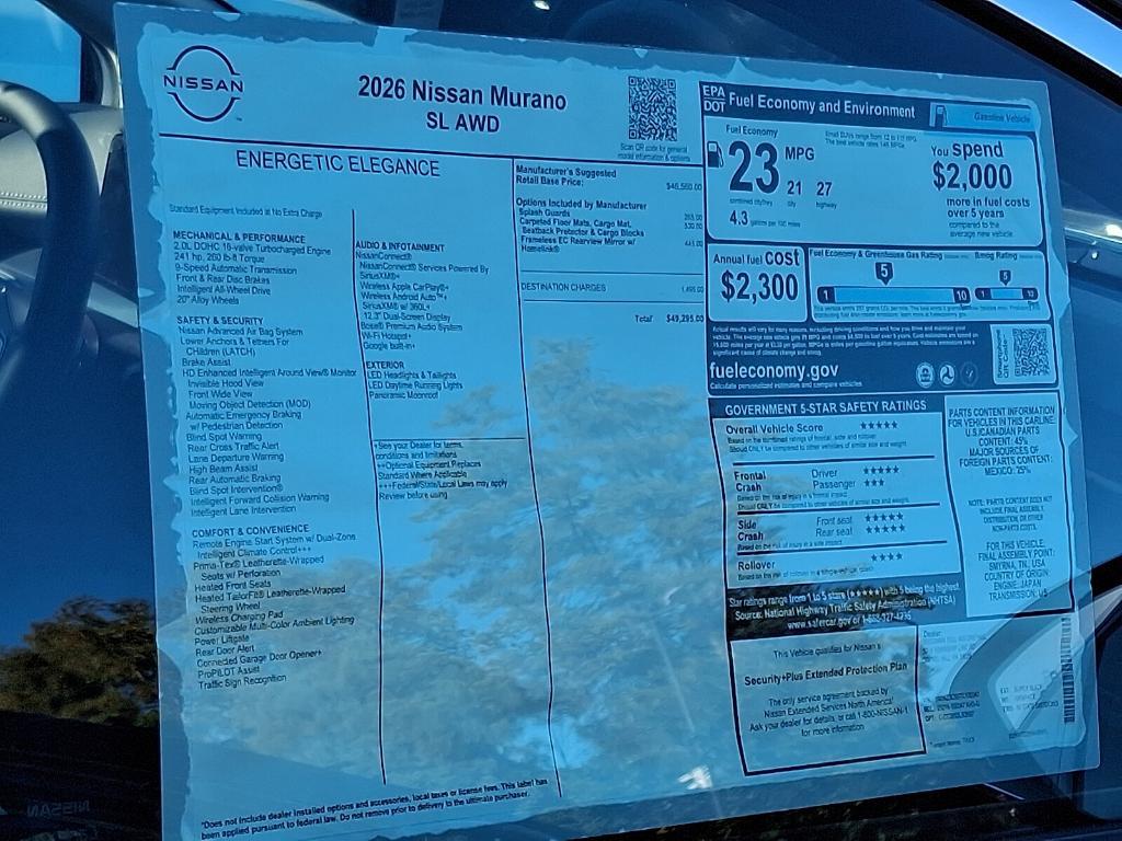 new 2026 Nissan Murano car, priced at $47,004