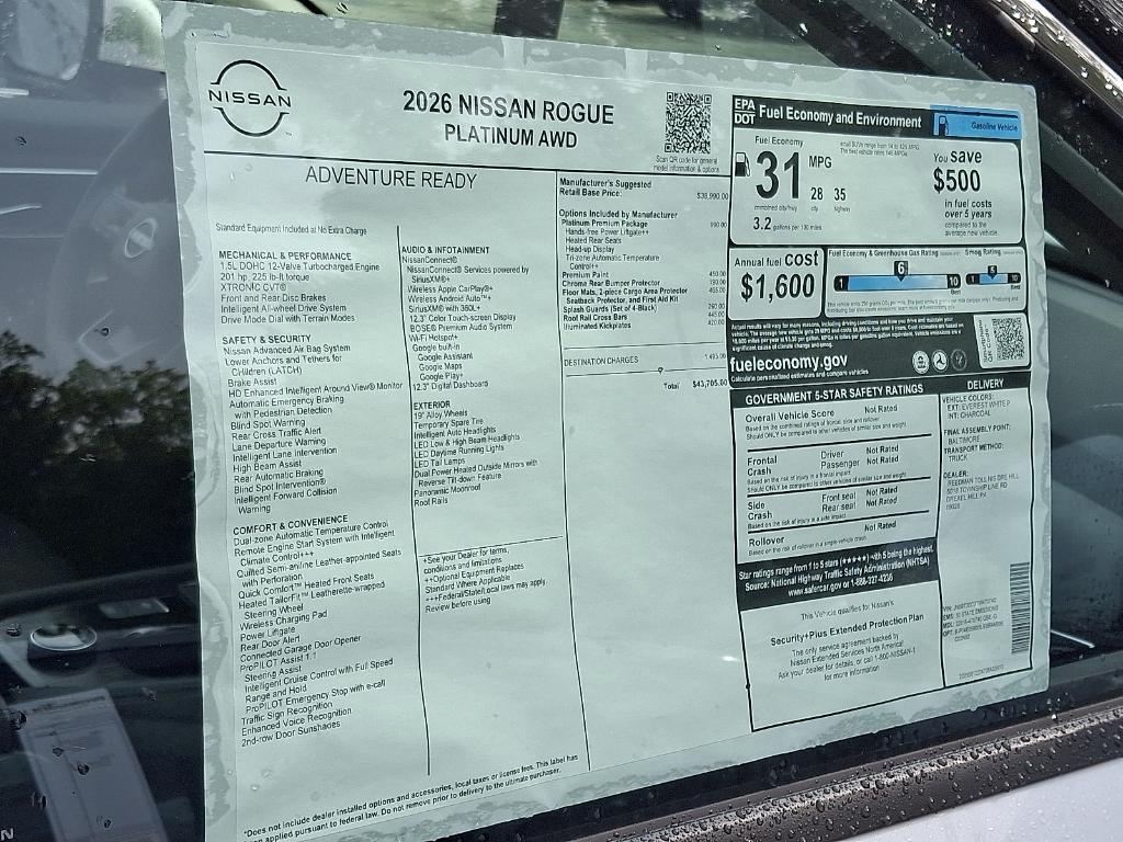 new 2026 Nissan Rogue car, priced at $40,829