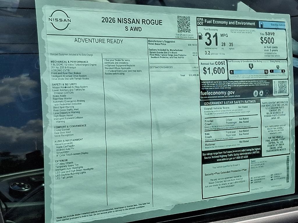new 2026 Nissan Rogue car, priced at $33,466