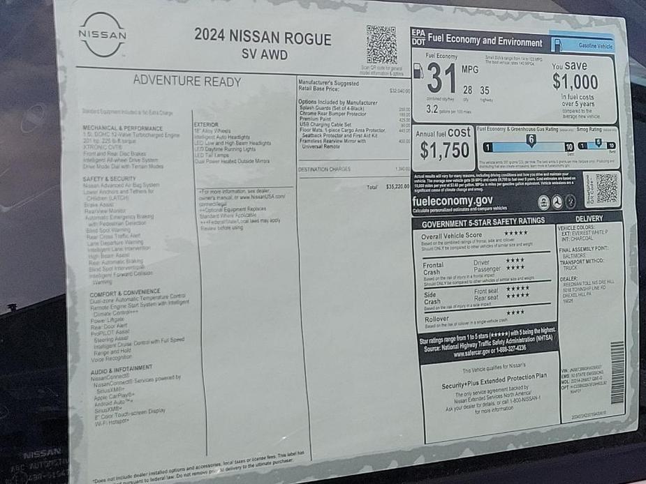 new 2024 Nissan Rogue car, priced at $34,276