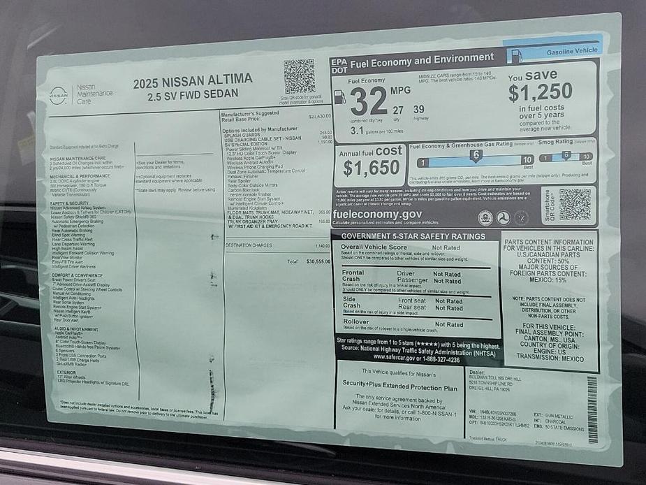 new 2025 Nissan Altima car, priced at $31,611