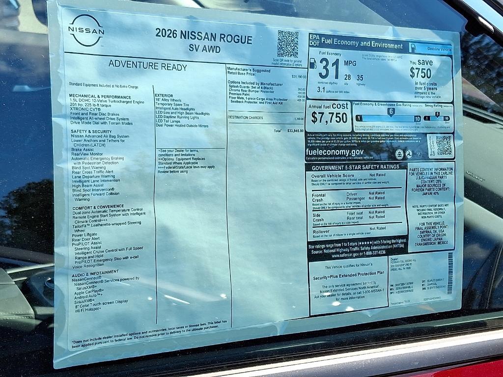 new 2026 Nissan Rogue car, priced at $35,001