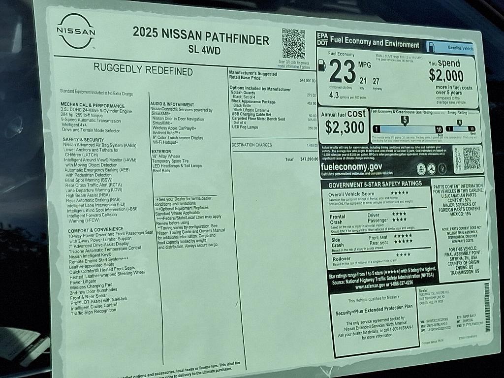 new 2025 Nissan Pathfinder car, priced at $43,273