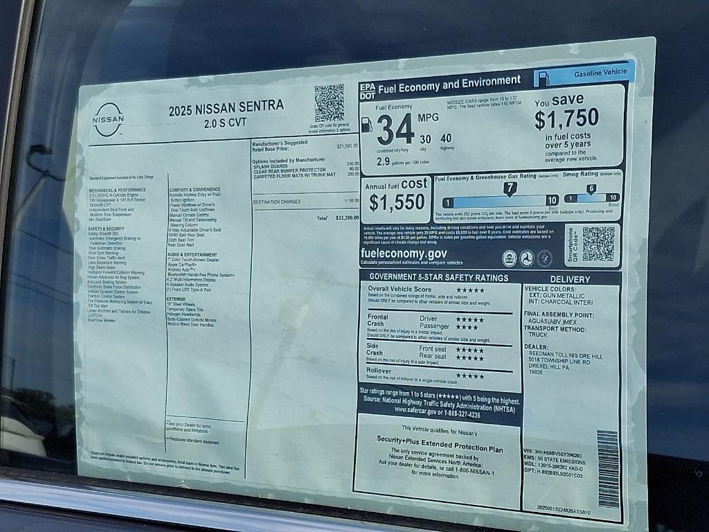 new 2025 Nissan Sentra car, priced at $20,853