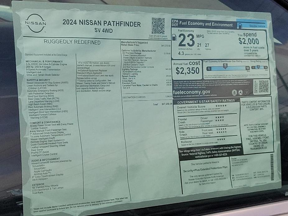 new 2024 Nissan Pathfinder car, priced at $46,306