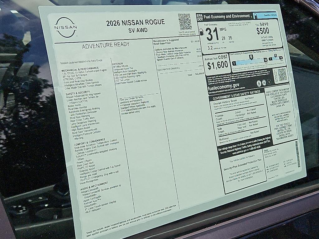 new 2026 Nissan Rogue car, priced at $31,283