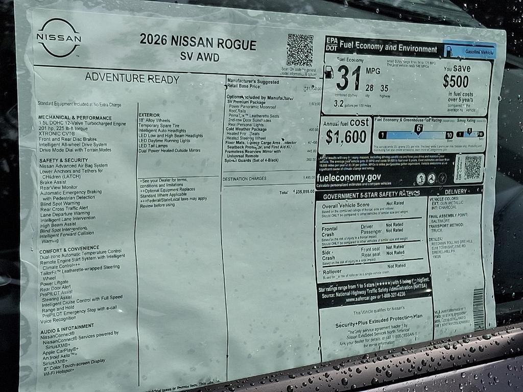 new 2026 Nissan Rogue car, priced at $33,307
