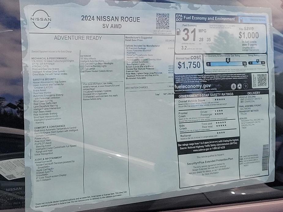 new 2024 Nissan Rogue car, priced at $36,286