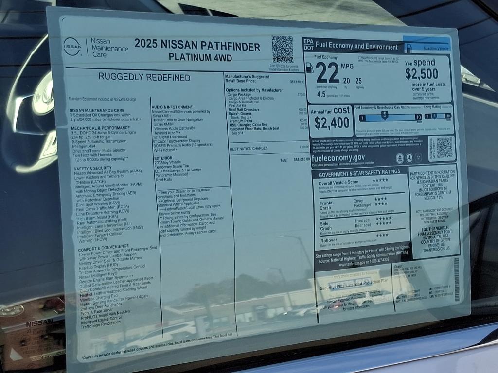 new 2025 Nissan Pathfinder car, priced at $51,762