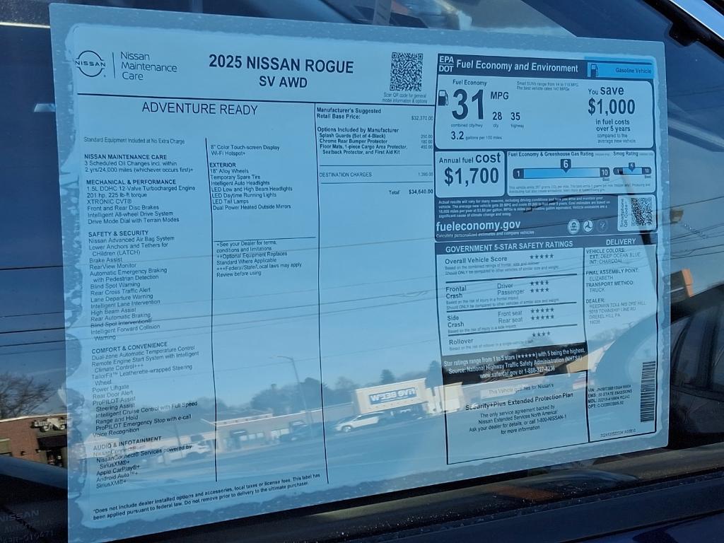 new 2025 Nissan Rogue car, priced at $34,196