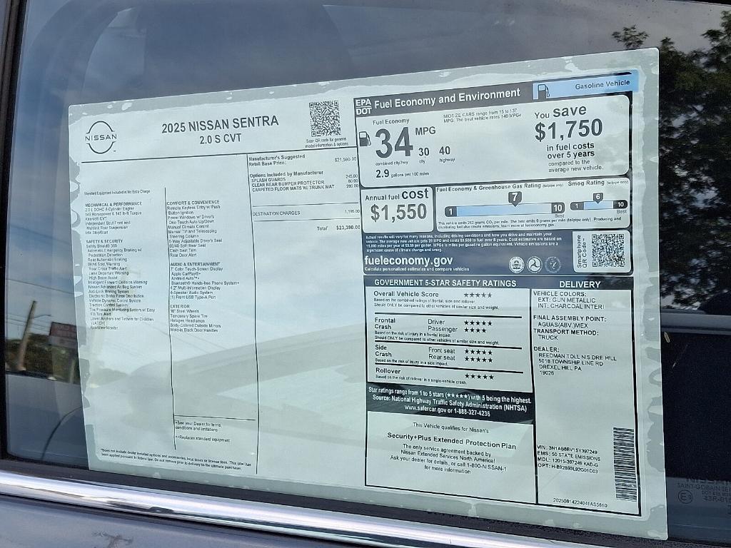 new 2025 Nissan Sentra car, priced at $20,853