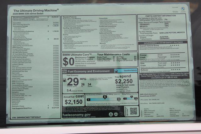 new 2026 BMW 330 car, priced at $54,275