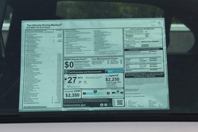 new 2025 BMW 740 car, priced at $112,275