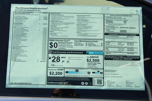 new 2026 BMW 430 car, priced at $68,475