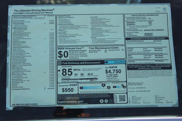 new 2025 BMW i7 car, priced at $116,725