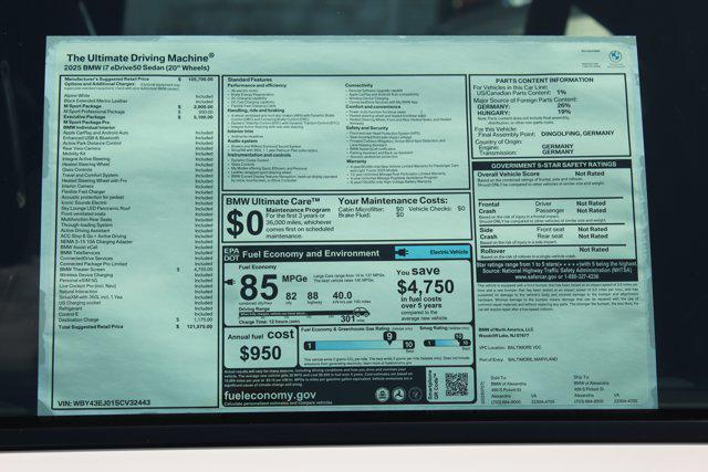 new 2025 BMW i7 car, priced at $121,575