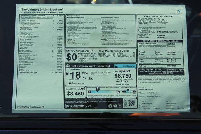 new 2026 BMW M4 car, priced at $108,525