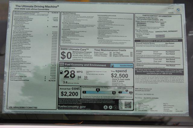 new 2026 BMW 430 car, priced at $68,750